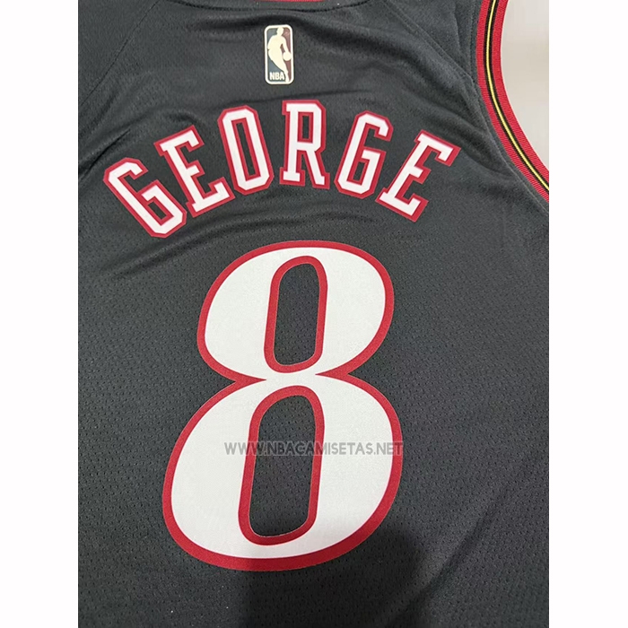 Camiseta Philadelphia 76ers Paul George NO 8 Classic 2025-26 Negro